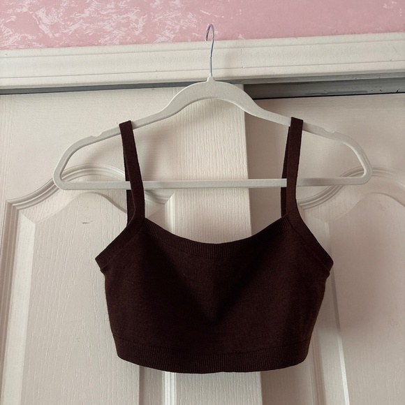 Sandy Liang Jeep Bralette + Summer Cardigan in Cocoa (S) - Picture 4 of 5